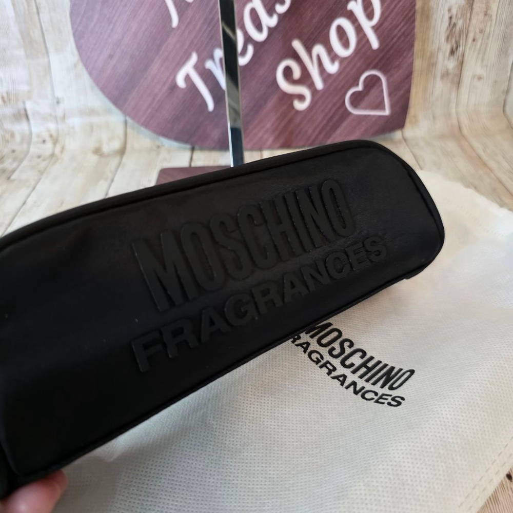 Moschino Black Cosmetic Bag/Pouch Unisex Silver Hardware - Picture 4 of 9